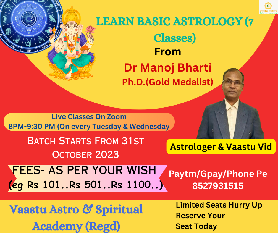 Vaastu Astro and Spiritual Academy- Basic astrology course